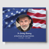 Amerikaanse vlag Memorial Photo Patriotic Funeral Gastenboek (Voorkant)