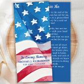 Amerikaanse vlag Memorial Prayer Kaart Funeral Bla