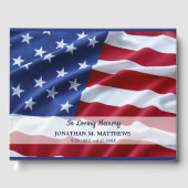 Amerikaanse vlag Memorial Red White Blue Patriotic Gastenboek (Voorkant)