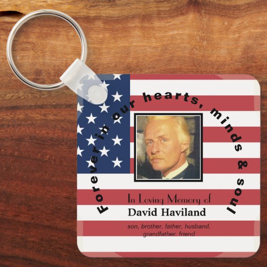 Amerikaanse vlag Memorial Sleutelhanger HAMbWG (Voorkant)