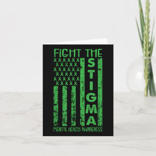 Amerikaanse vlag Mental Health Awareness Green Kaart