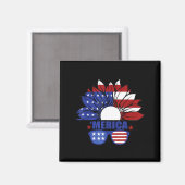 Amerikaanse vlag Merica 4 juli Onafhankelijkheidsd Magneet (Voorkant / Achterkant)