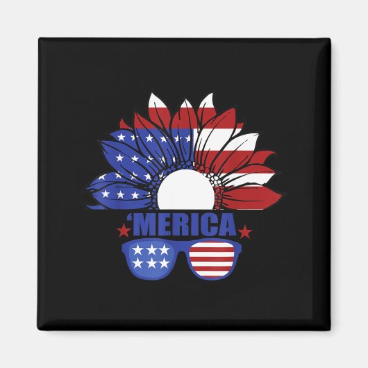 Amerikaanse vlag Merica 4 juli Onafhankelijkheidsd Magneet (Voorkant)