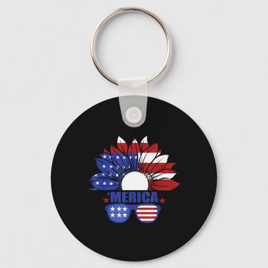 Amerikaanse vlag Merica 4 juli Onafhankelijkheidsd Sleutelhanger (Voorkant)