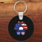 Amerikaanse vlag Merica 4 juli Onafhankelijkheidsd Sleutelhanger (Voorkant)