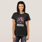 Amerikaanse vlag Merica French Bulldog 4 juli T-shirt (Voorkant volledig)