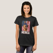 Amerikaanse vlag Merica German Shepherd , 4 juli T-shirt (Voorkant volledig)