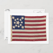 Amerikaanse vlag met 13 sterren briefkaart (Voorkant / Achterkant)