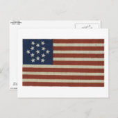 Amerikaanse vlag met 13 sterren briefkaart (Voorkant / Achterkant)