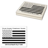 Amerikaanse vlag met 2 regels tekst rubberstempel (Gestempeld)