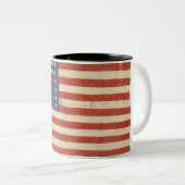 Amerikaanse vlag met 48 sterren tweekleurige koffiemok (Voorkant rechts)