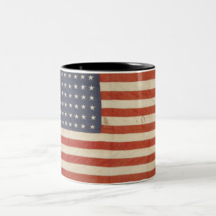 Amerikaanse vlag met 48 sterren tweekleurige koffiemok