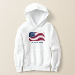 Amerikaanse vlag met aangepaste slogan