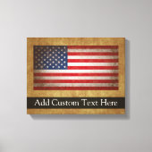 Amerikaanse vlag met aangepaste tekst Canvas Afdruk (Voorkant)