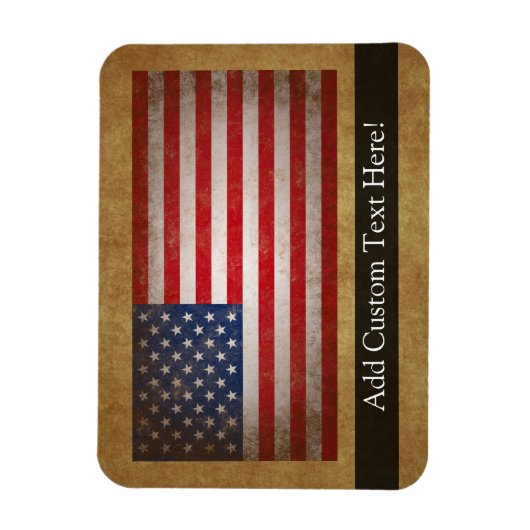  Amerikaanse vlag met aangepaste tekst Magneet (Verticaal)