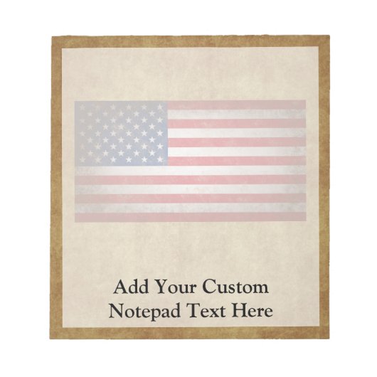  Amerikaanse vlag met aangepaste tekst Notitieblok (Voorkant)