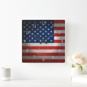 Amerikaanse vlag met aangepaste tekst Vierkante Klok (Huis)