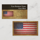  Amerikaanse vlag met aangepaste tekst Visitekaartje (Voorkant / Achterkant)