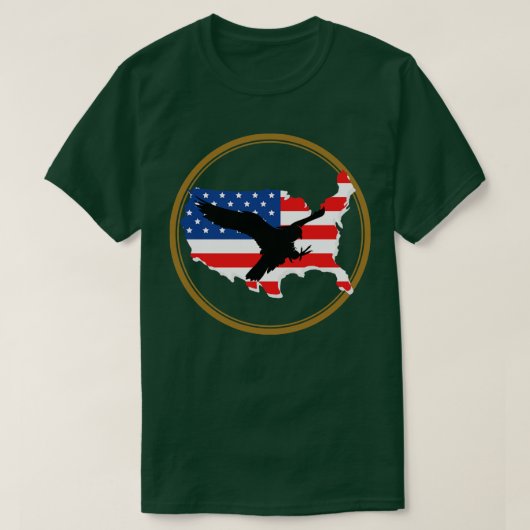 Amerikaanse vlag met adelaar silhouet t-shirt (Design voorkant)