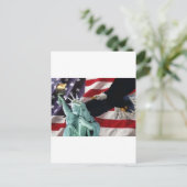 Amerikaanse vlag met American Eagle en Lady Libert Briefkaart (Staand voorkant)