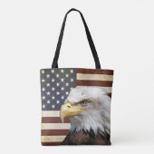 Amerikaanse vlag met American Eagle Favor Tote Bag (Achterkant)