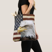 Amerikaanse vlag met American Eagle Favor Tote Bag (Dichtbij)
