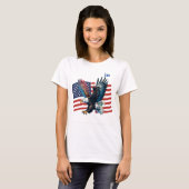Amerikaanse vlag met American Eagle Women's T-shirt (Voorkant volledig)