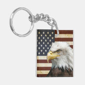  Amerikaanse vlag met Amerikaanse adelaar Sleutelhanger (Voorkant Links)