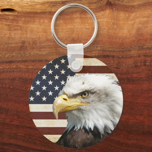 Amerikaanse vlag met Amerikaanse adelaar Sleutelhanger (Voorkant)