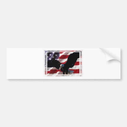 Amerikaanse vlag met Amerikaanse Bald Eagle Bumpersticker (Voorkant)