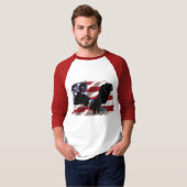 Amerikaanse vlag met Amerikaanse Bald Eagle T-shirt (Voorkant volledig)