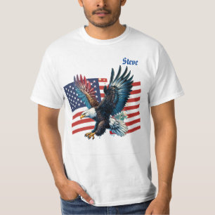 Amerikaanse vlag met Amerikaanse Eagle Mannen T-shirt