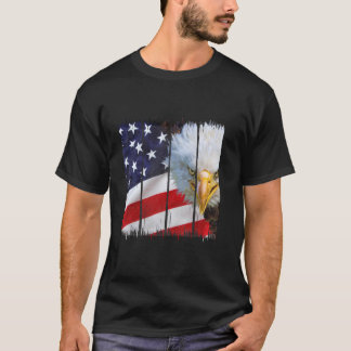 Amerikaanse vlag met Amerikaanse zeearend USA patr T-shirt