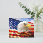 Amerikaanse vlag met Bald Eagle Briefkaart (Staand voorkant)