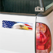 Amerikaanse vlag met Bald Eagle Bumpersticker (Op Truck)