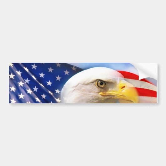 Amerikaanse vlag met Bald Eagle Bumpersticker (Voorkant)
