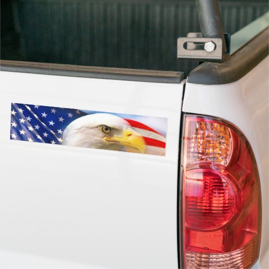 Amerikaanse vlag met Bald Eagle Bumpersticker (Op Truck)