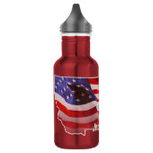 Amerikaanse vlag met Bald Eagle in Montana overzic Waterfles (Links)