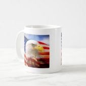Amerikaanse vlag met Bald Eagle Koffiemok (Voorkant links)