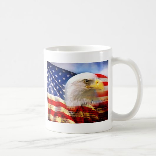 Amerikaanse vlag met Bald Eagle Koffiemok (Rechts)