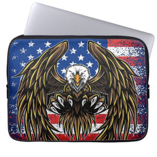 Amerikaanse vlag met Bald Eagle Laptop Sleeve