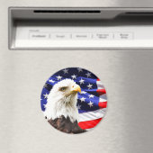 Amerikaanse vlag met Bald Eagle Magneet (Insitu (Vaatwasser))