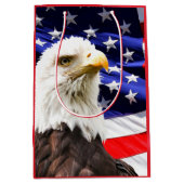 Amerikaanse vlag met Bald Eagle Medium Cadeauzakje (Voorkant)
