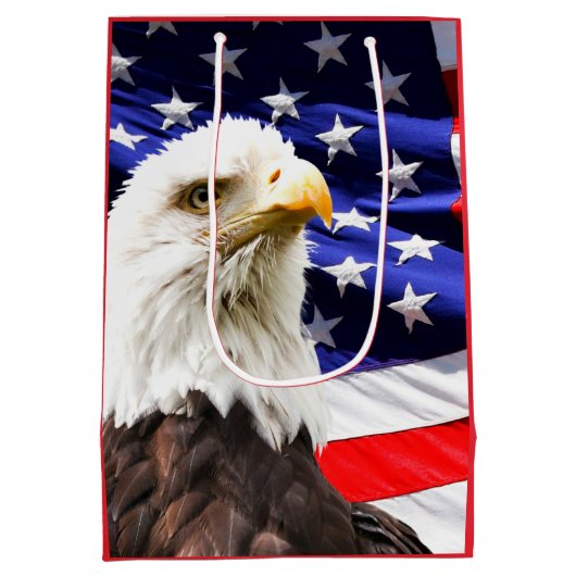 Amerikaanse vlag met Bald Eagle Medium Cadeauzakje (Achterkant)