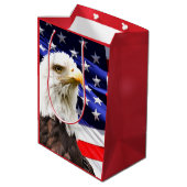 Amerikaanse vlag met Bald Eagle Medium Cadeauzakje (Achterkant Gekanteld)