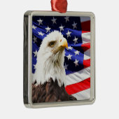 Amerikaanse vlag met Bald Eagle Metalen Ornament (Rechts)