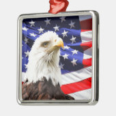 Amerikaanse vlag met Bald Eagle Metalen Ornament (Links)