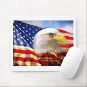 Amerikaanse vlag met Bald Eagle Muismat (Met muis)