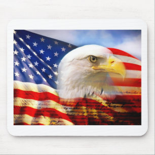 Amerikaanse vlag met Bald Eagle Muismat