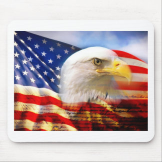 Amerikaanse vlag met Bald Eagle Muismat